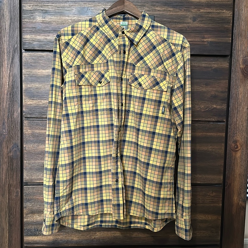 Stio Eddy Shirt Medium Yellow and Blue